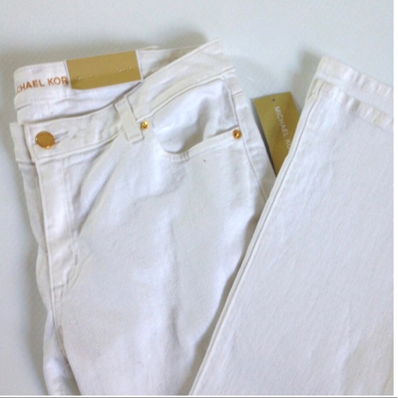 michael kors white flare jeans